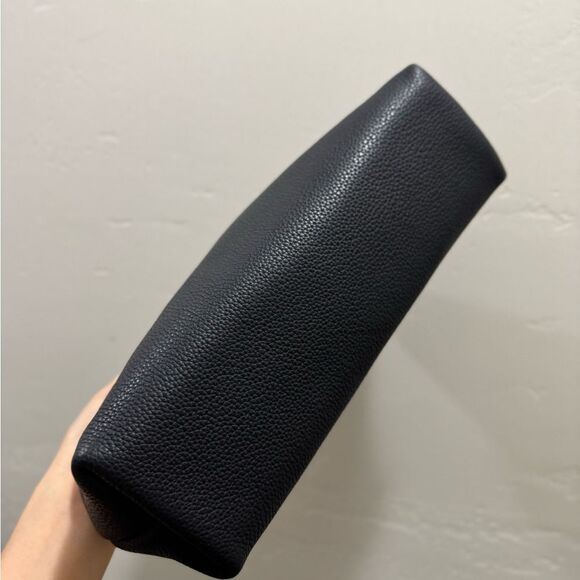 Black Togo Cowhide Leather Handmade Custom Metal Frame Handbag & 2 Strap Styles - Picture 16 of 16